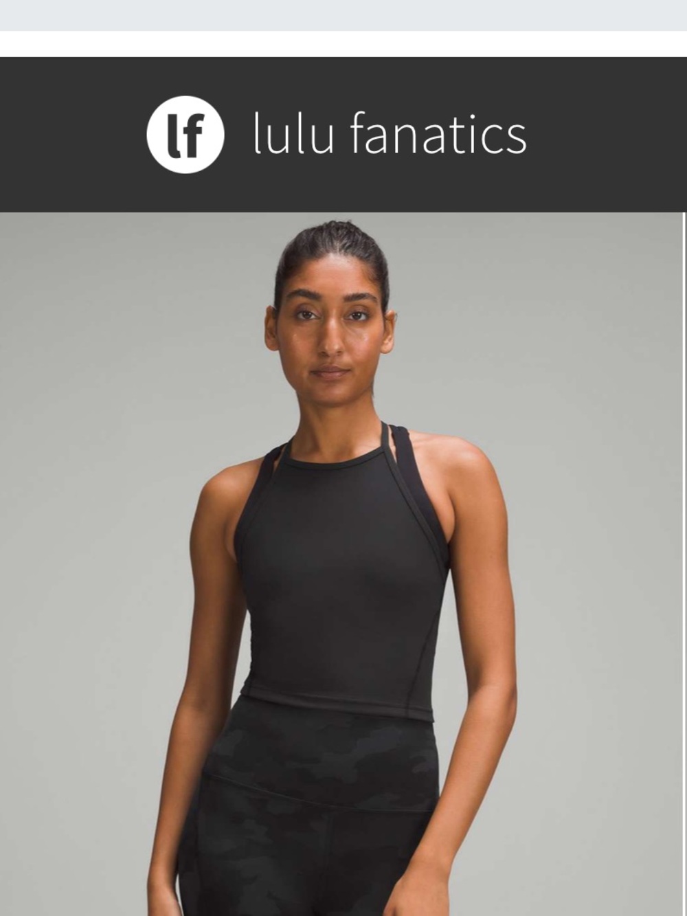 NWT Lululemon Wunder Train High-Neck Cross-Back Tank Top Sz 8 Black Everlux